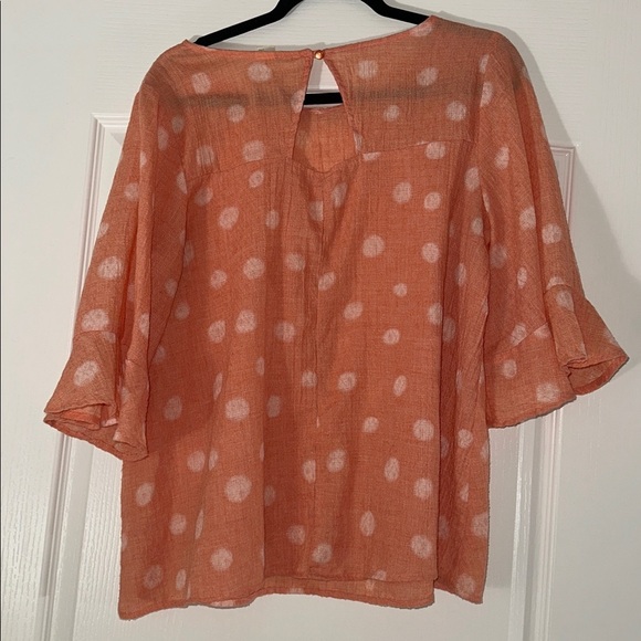 Polka Dot Women's Top - Orange/peach size medium - Picture 4 of 7